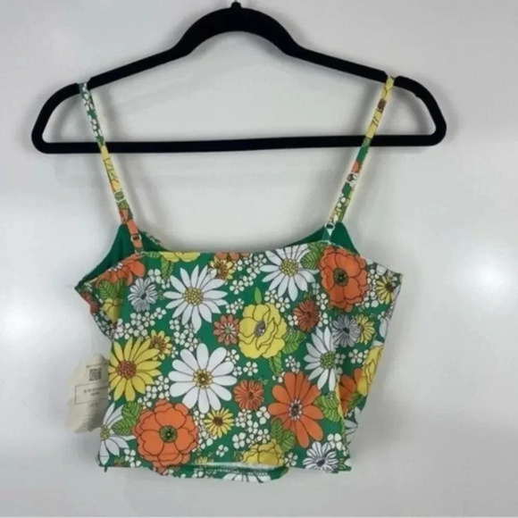 NEW Altar'd State Retro Floral Print Sleeveless Crop Top Size Small - Picture 2 of 7